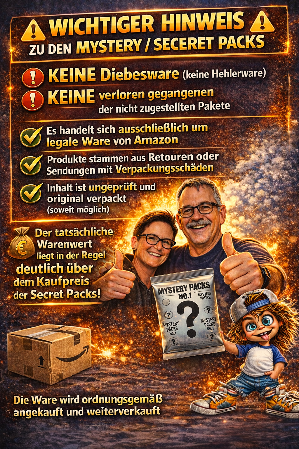 Wichtiger Hinweis zu Mystery Packs
